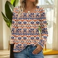 thumbnail image 1 of Craaazy Womens Tops Long Sleeve Shirts Square Neck Printed Tops Button Dressy Casual Fall Women's Shirts Gifts For Women, 1 of 7