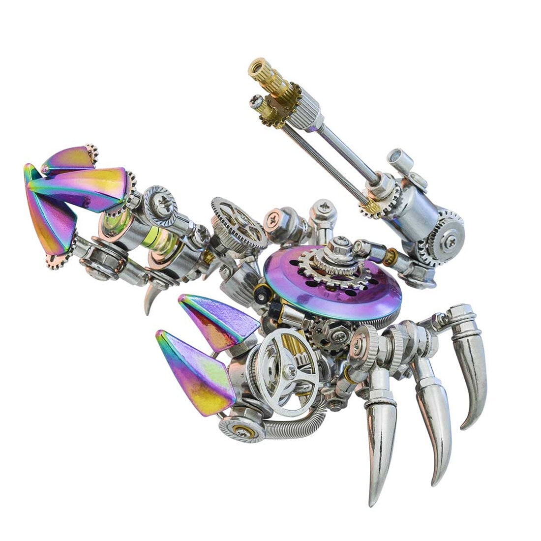 Crab 3D DIY Metal Assembly Model | 280+ Piece Stainless Steel Puzzle Kit with Copper Details | Marine Organism Collectible for Home Office Display