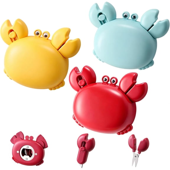 Crab 4-in-1 Multi Tool Opener, Magnetic Fridge Magnet with Bottle Opener Box Cutter Mini Scissors for Kitchen Home Office Travel