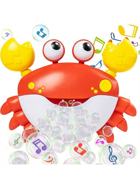 Crab Bath Bubble Maker For Bathtub, Baby Bath Toys For Toddlers 1-3, Bubble Machine With 12 Music, Bath Tub Toys Infants 3-6-12-18 Months, Boy Girl Bath Time Kids Shower Toys Age 1-2-3-4-8