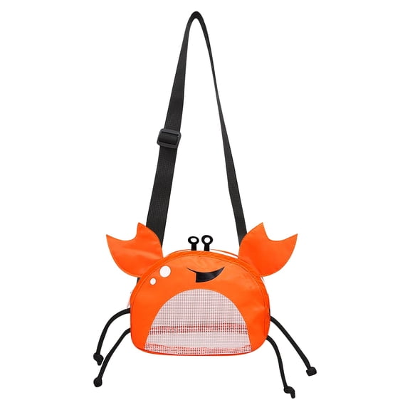Crab Beach Bag Mesh Shell Pouch Sand Toy Organizer Shell Collecting Tote Breathable Water Storage Bag for Beach Swimming and Pool Party Game