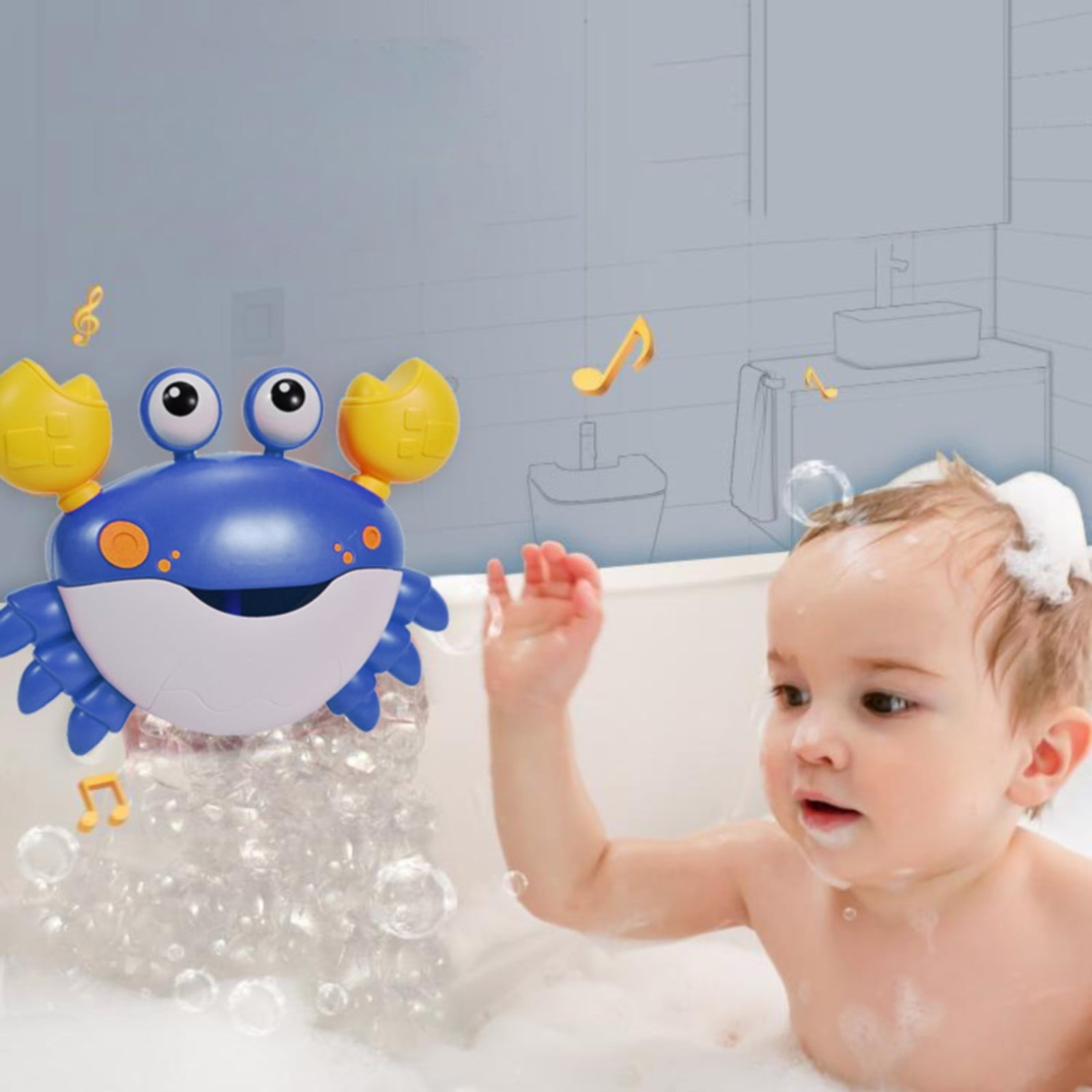 Crab Bubble Bath Maker For The Bathtub Blows Bubbles And Plays 12 Children s Songs Sing Along Bath Bubble Machine Baby Toddler Kids Bath Toys Makes Great Gifts For 3 Years Girl Boy