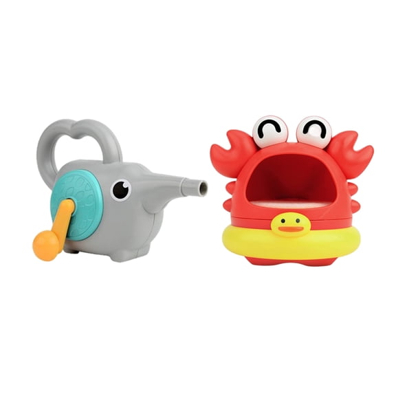 Crab Bubble Blower and Elephant Bubble Sprayer, Fun Bubble Set with Colorful Packaging, Interactive Bubble Blower Collection, Durable Plastic Design