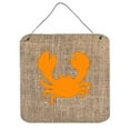 thumbnail image 1 of Crab Burlap And Orange Aluminium Metal Wall Or Door Hanging Prints - 6 x 6 In., 1 of 1