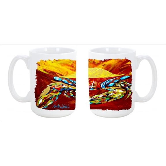 Crab Buster Brown Dishwasher Safe Microwavable Ceramic Coffee Mug 15 oz.