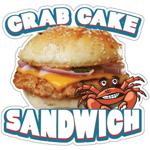 Crab Cake Sandwich 16" Decal Concession Stand Food Truck Sticker