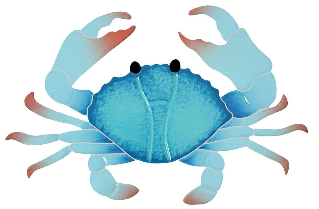 Crab Ceramic Swimming Pool Mosaic 5" x 8", Aqua