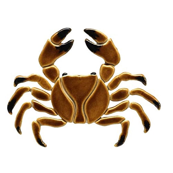 Crab Ceramic Swimming Pool Mosaic (8" x 6", Brown)