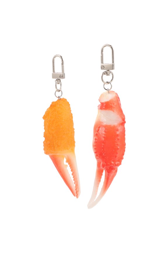 Crab Claw Keychain Ring Funny Pvc Metal Soacebuddy Tongs Hook Man Miss Food Bags 2 Pcs