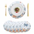 thumbnail image 1 of Crab Coastal Round 13 Inch Placemats Set of 6, Summer Beach Blue Ombre Coral Starfish HeatResistant Non Slip Place Mats for Dining Table, Wipeable Braided Kitchen Table Mats for Housewarming, 1 of 9