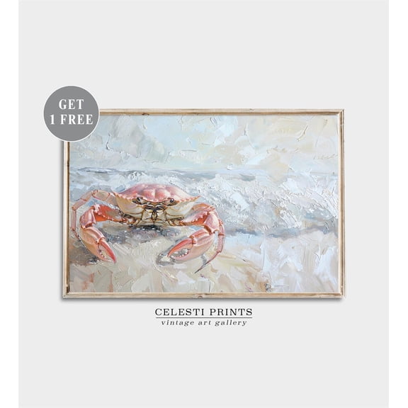 Crab Coastal Wall Decor, Unframed Paper Poster 8x10in