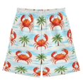 thumbnail image 1 of Crab Coconut Tree Pattern Athletic Shorts Breathable with Comfort Fit Drawstring Casual Sweatshorts X-Small, 1 of 9