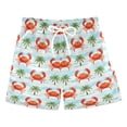 thumbnail image 1 of Crab Coconut Tree Pattern Swim Trunks Quick Dry Beach Pool Board Shorts Lightweight Stylish Print Sizes 2T to XL, 1 of 8