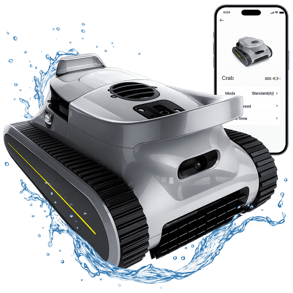 Wireless Robotic Pool Cleaner, Smart Cordless Robotic Pool Cleaner Up to 2,150 sq ft Pools (In-Ground & Above-Ground) | Dual Brushless Motors, Wall-Climbing & Waterline Vacuum for Swimming Pool