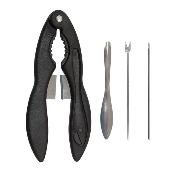 Crab Crackers and Tools, Multifunctional 3-In-1 Crab Leg Crackers Tools Set with Fork/Spoon/Pick for Lobster Crackers Seafood Seashells
