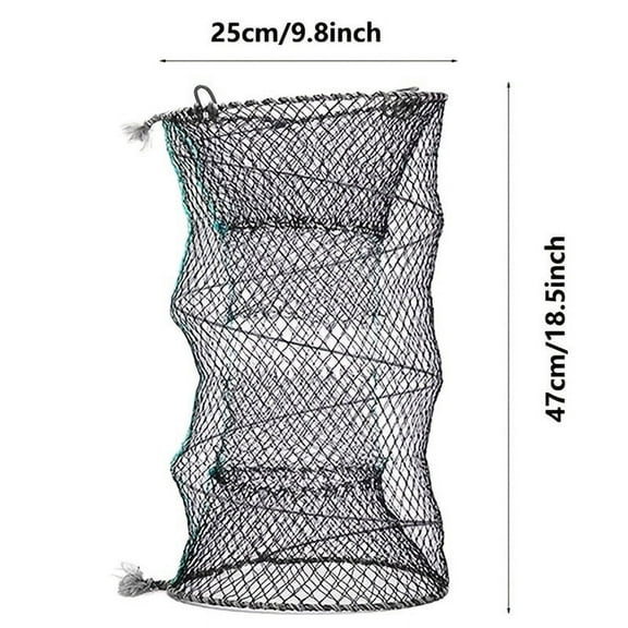 Crab Crayfish Lobster Catcher Pot Trap Fishing Net Eel Live Bait Woven Loop Rope With Circular Color Foldable Fishing Net