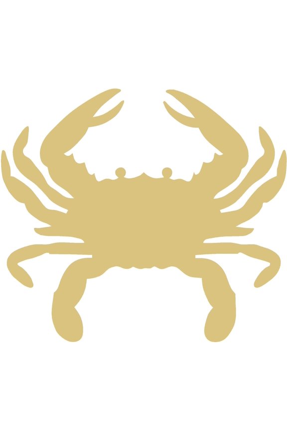 Crab Cutout Unfinished Wood Nautical Décor Ocean Beach House Décor Door Hanger MDF Shape Canvas Style 6 (24")