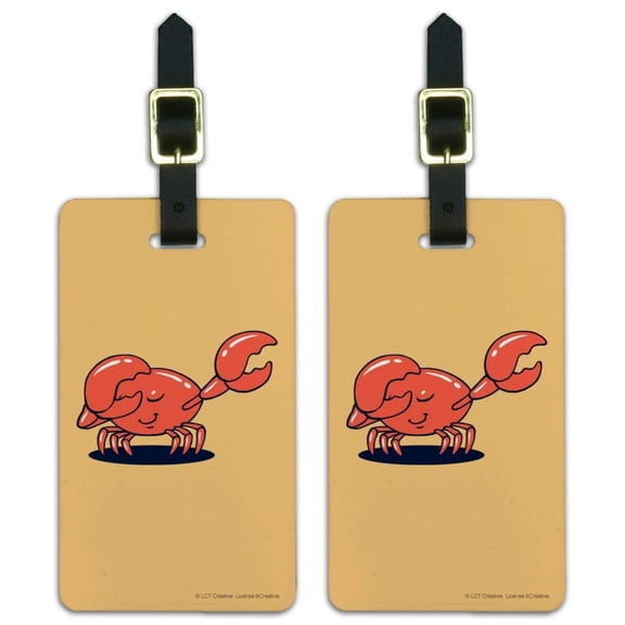 Crab Dubstep Funny Humor Luggage ID Tags Suitcase Carry-On Cards - Set of 2