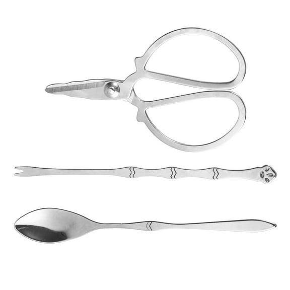 Raindrops Seafood Preparation Utensils Seafood Tools Set Silver Stainless Steel 1 Set