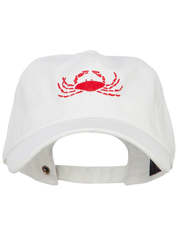 Crab Embroidered Unconstructed Cap - White OSFM