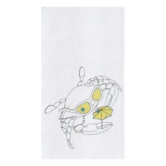 Crab Flour Sack Cotton Kitchen Dishtowel