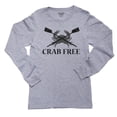thumbnail image 1 of Crab Free with Rowing Oars - Black & White Girl's Long Sleeve Grey T-Shirt, 1 of 2