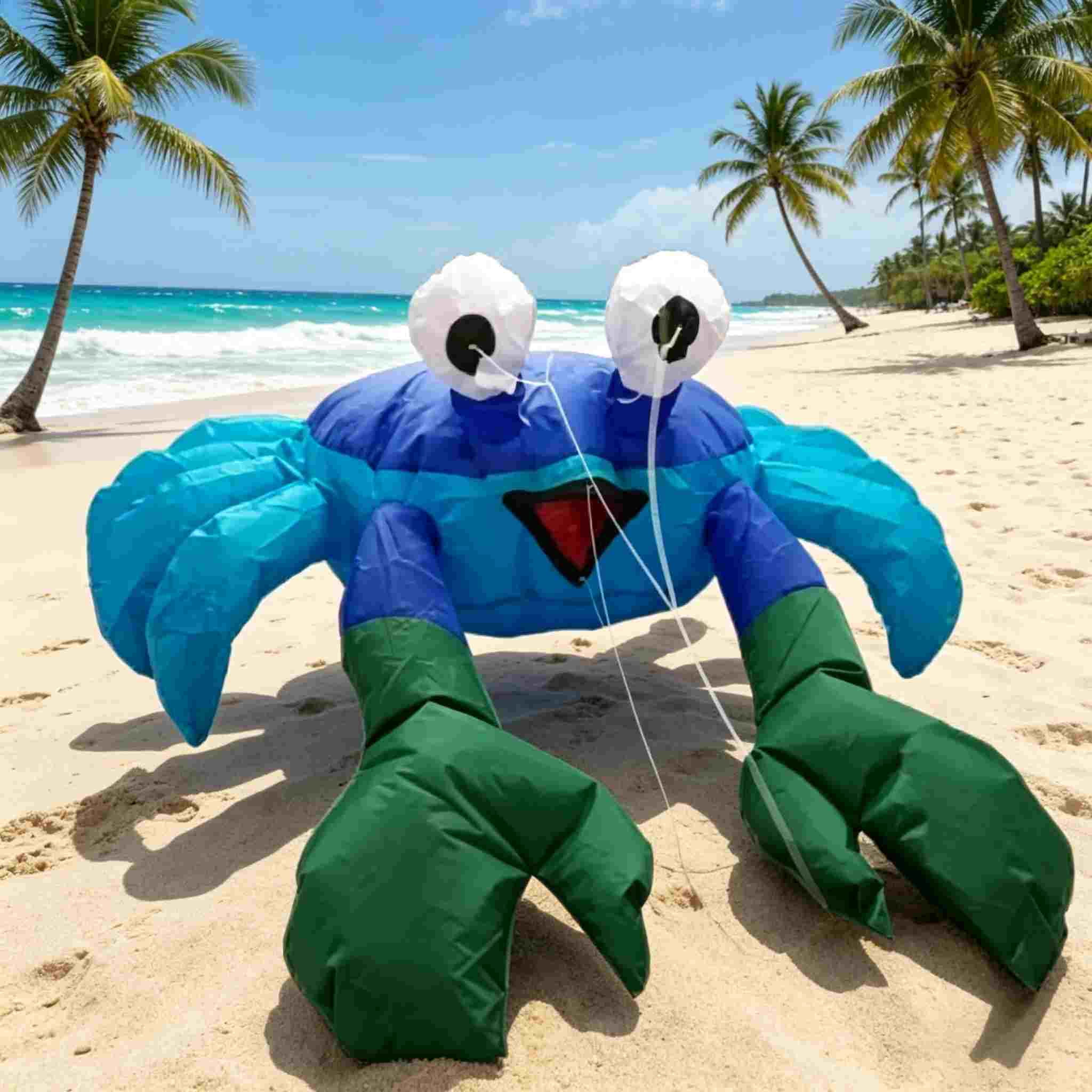 Crab Ground Kite, Beach Backyard Patio Laundry Decoration, Durable Ground Kites for Outdoor Summer Party Decor