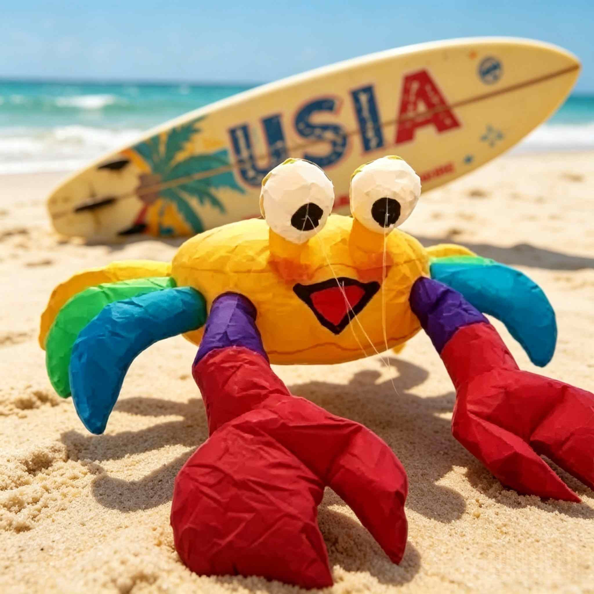 Crab Ground Kite, Beach Backyard Patio Laundry Decoration, Durable Ground Kites for Outdoor Summer Party Decor