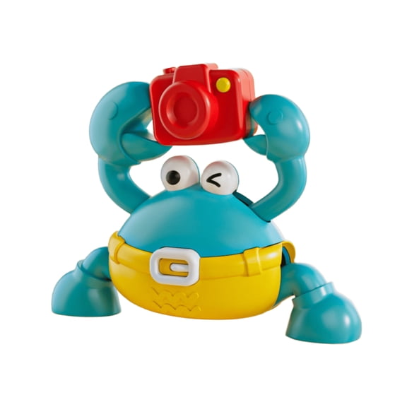 Crab Inertial Toy with Camera, Baby Educational Push and Go Vehicle Toy, Blue