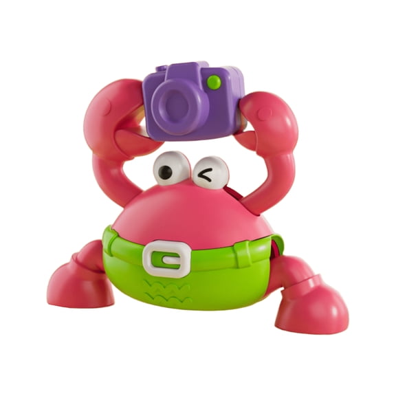 Crab Inertial Toy with Camera, Baby Educational Push and Go Vehicle Toy, Red