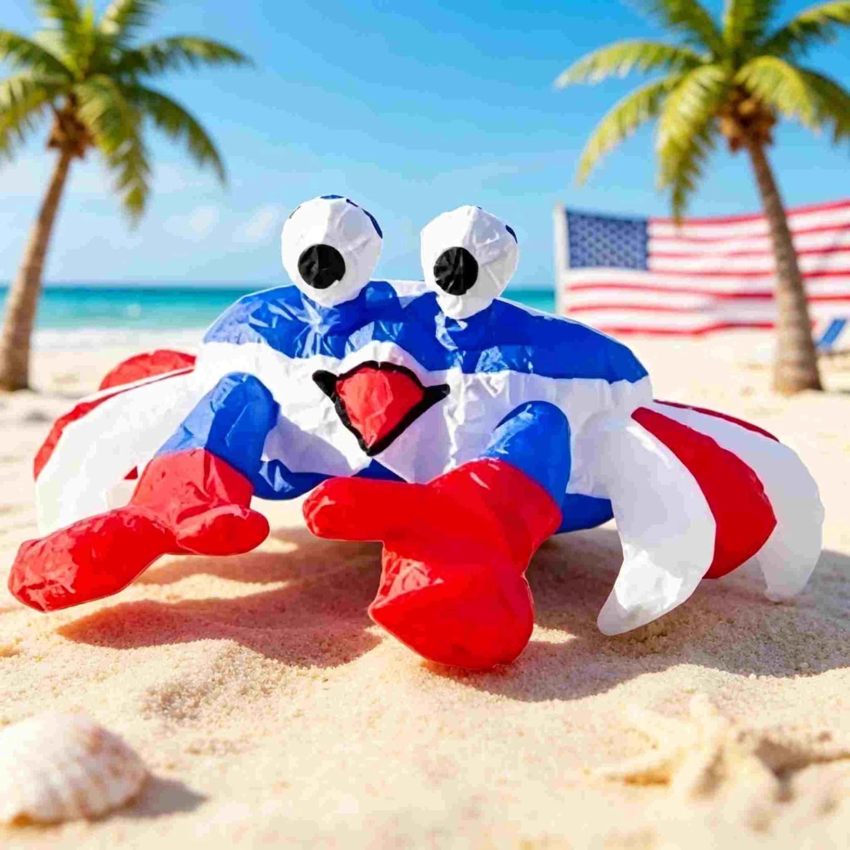 Crab Inflatable Kite For Outdoor,Multicolor Ground Crab Kite Jumping with The Wind,3D Ground Crab Ornament For Beach,Patio,Lawn,Summer Decoration For Seaside Ornament