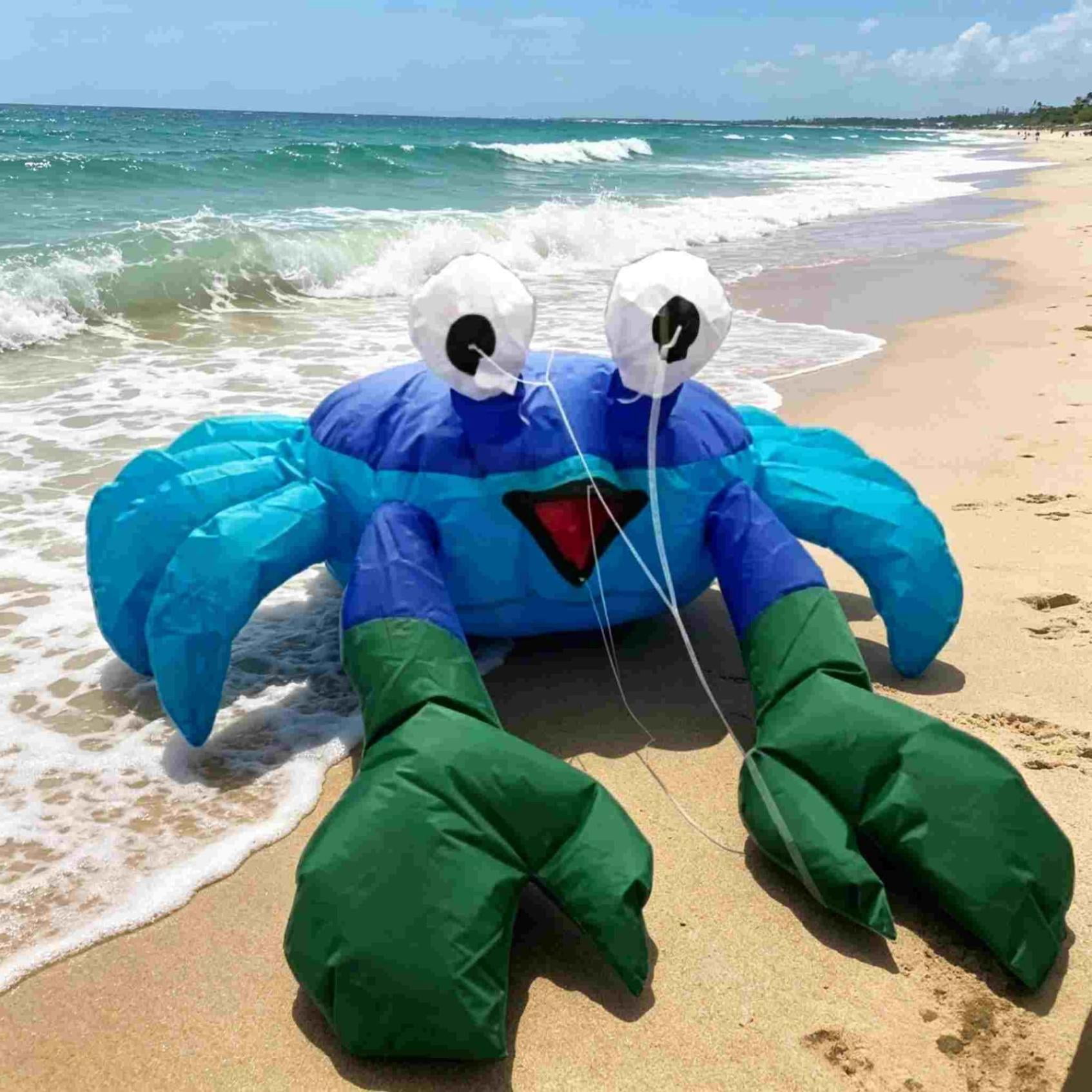 Crab Inflatable Kite For Outdoor,Multicolor Ground Crab Kite Jumping with The Wind,3D Ground Crab Ornament For Beach,Patio,Lawn,Summer Decoration For Seaside Ornament