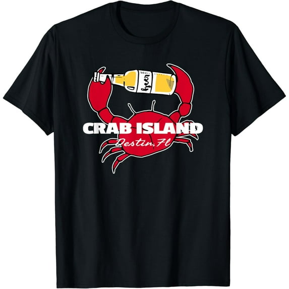 Crab Island Destin, FL Party Sandbar Souvenir Funny Creative Graphic T-Shirt