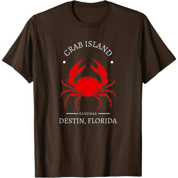 Crab Island Destin Florida Sandbar Souvenir Softstyle Unisex T-Shirt,Dark Chocolate Color,Size L