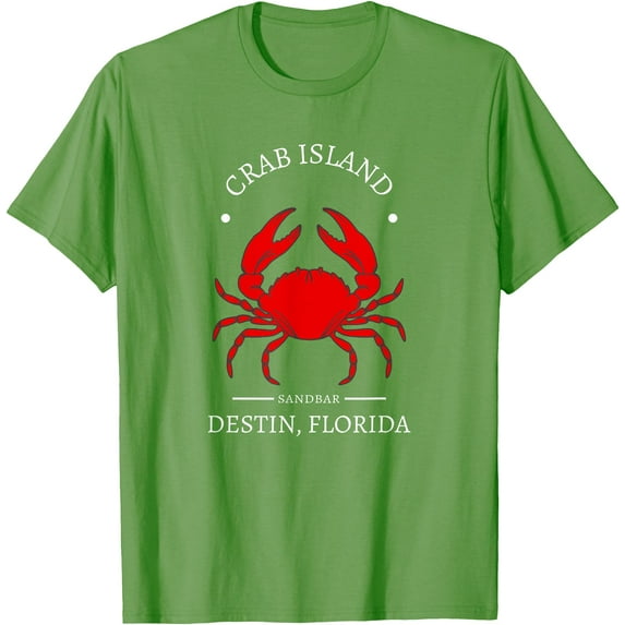 Crab Island Destin Florida Sandbar Souvenir Softstyle Unisex T-Shirt,Lime Color,Size 3XL