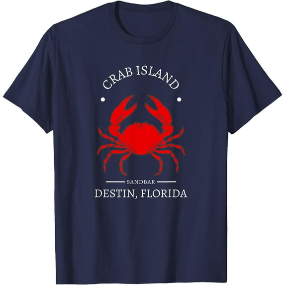 Crab Island Destin Florida Sandbar Souvenir Softstyle Unisex T-Shirt,Navy Color,Size 2XL