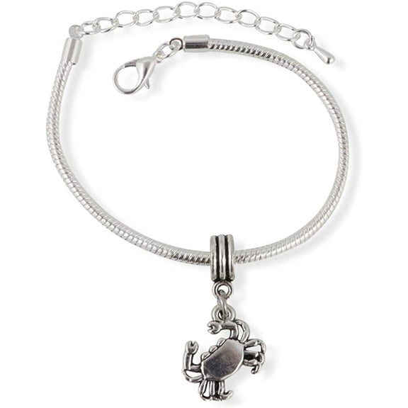 Crab Jewelry for Women | Stainless Steel Snake Chain Charm Bracelet