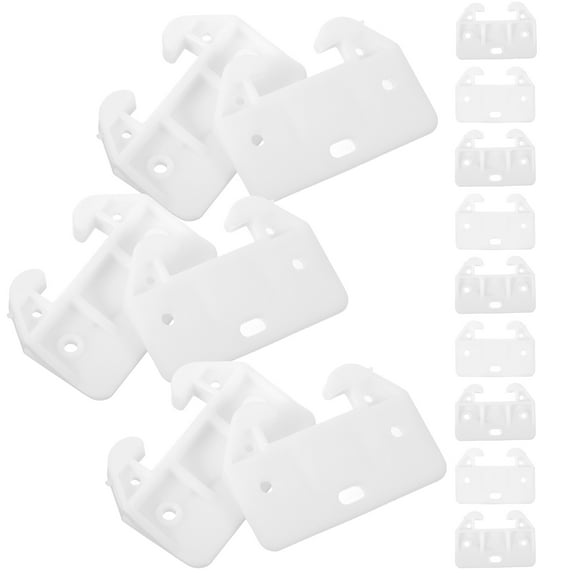 Crab Latch 15 Pcs Drawer Replacement Slides Plastic Drawers Tracks Stoppers for Cabinets Guides White