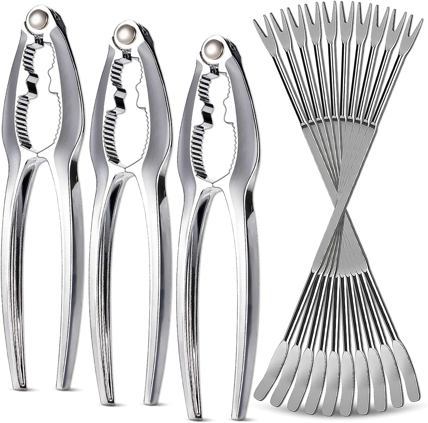 Crab Leg Crackers and Tools Premium No Rust Lobster Crackers & Seafood Forks,Nut Crackers Crab