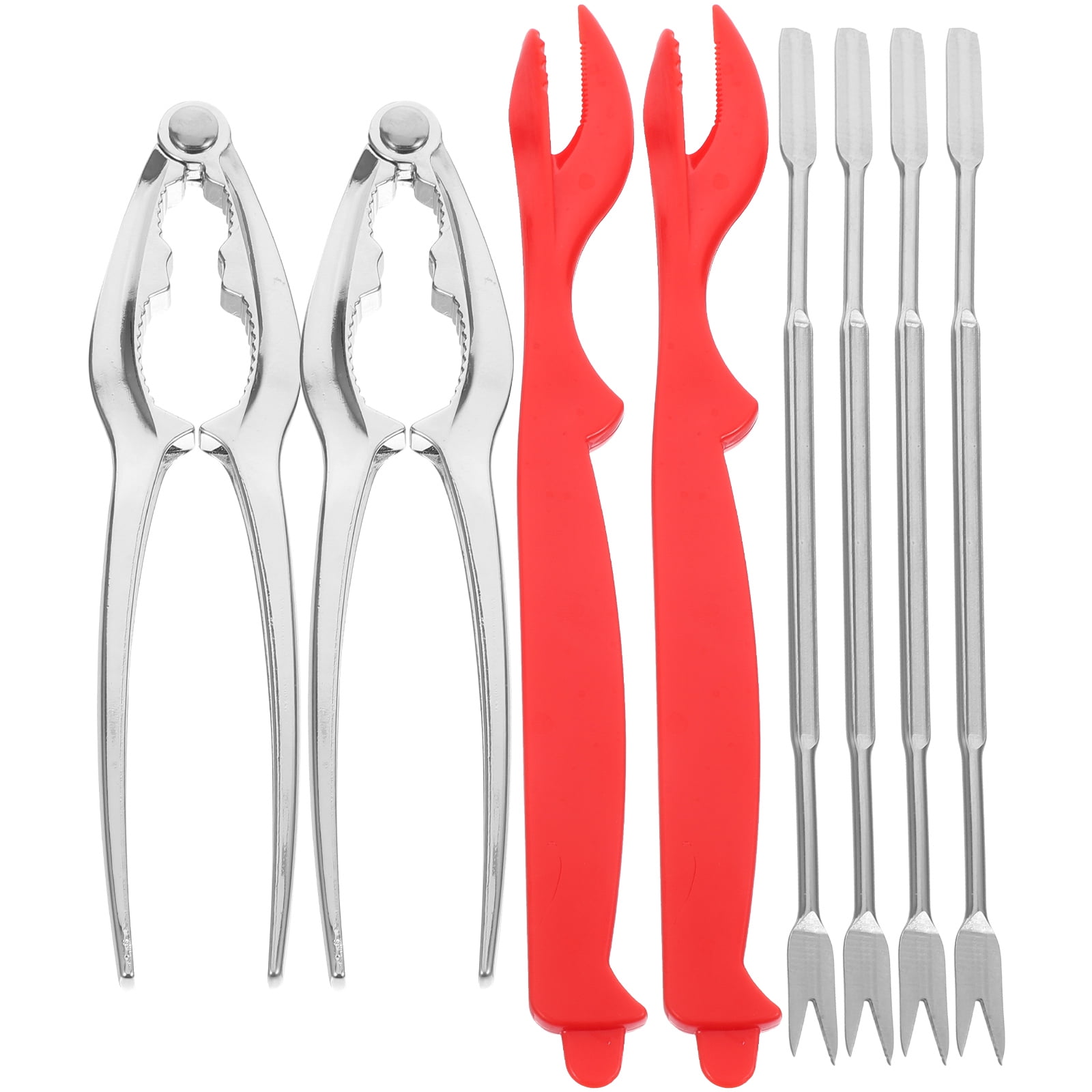 8 Pcs Seafood Tools Set Crab Lobster Crackers Stainless Steel Forks
