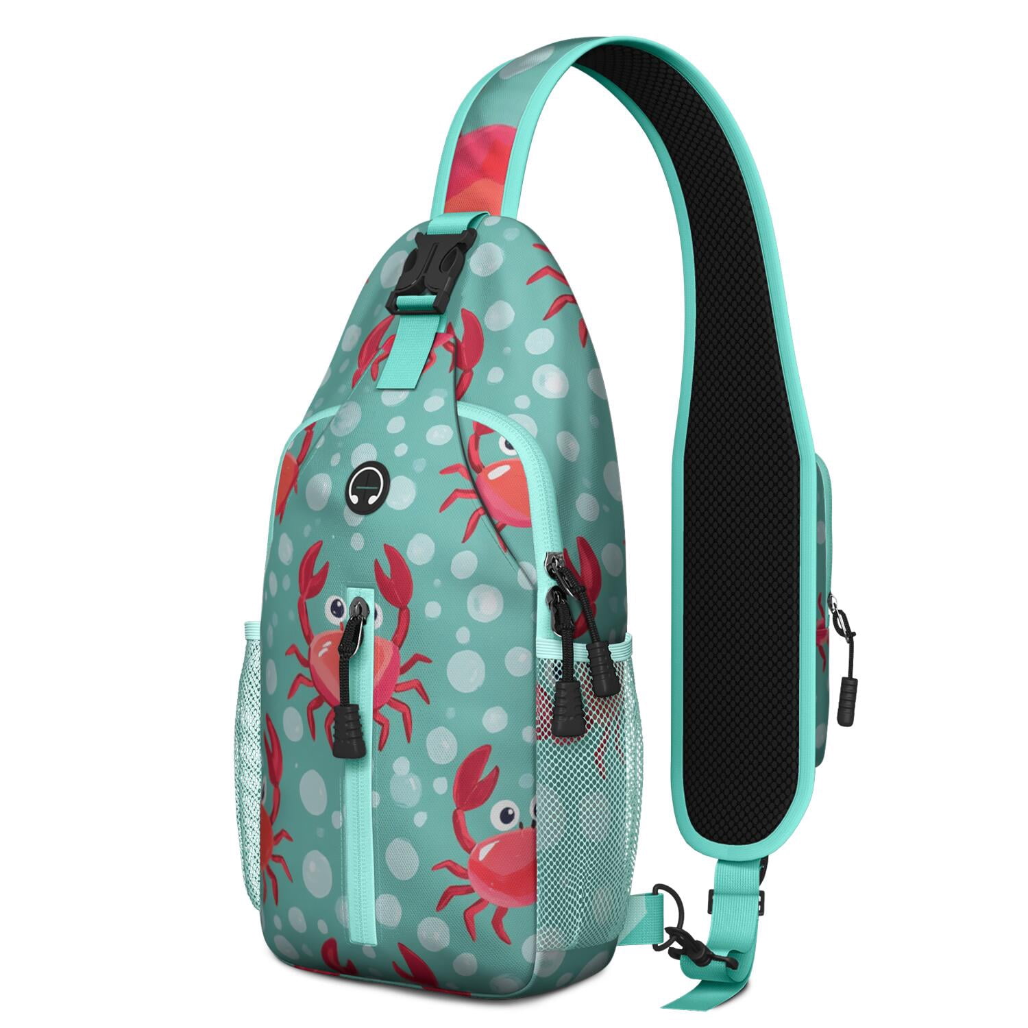 Crab Marine Crossbody Sling Bag for Women Men Hiking Sling Backpack Chest Bag for Outdoor Activities Gym Small Travel Backpack Gym Sports Travel Hiking Daypack