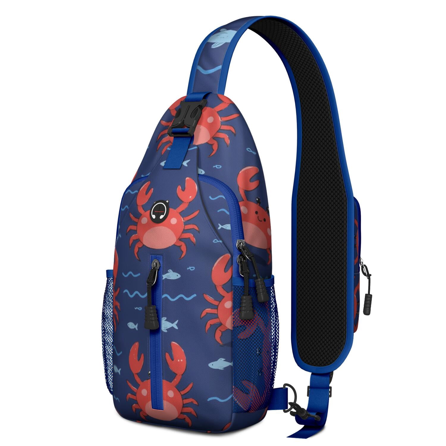 Crab Marine Crossbody Sling Bag for Women Men Hiking Sling Backpack Hiking Bag for Outdoor Activities Gym Small Travel Backpack Trendy Sling Backpack