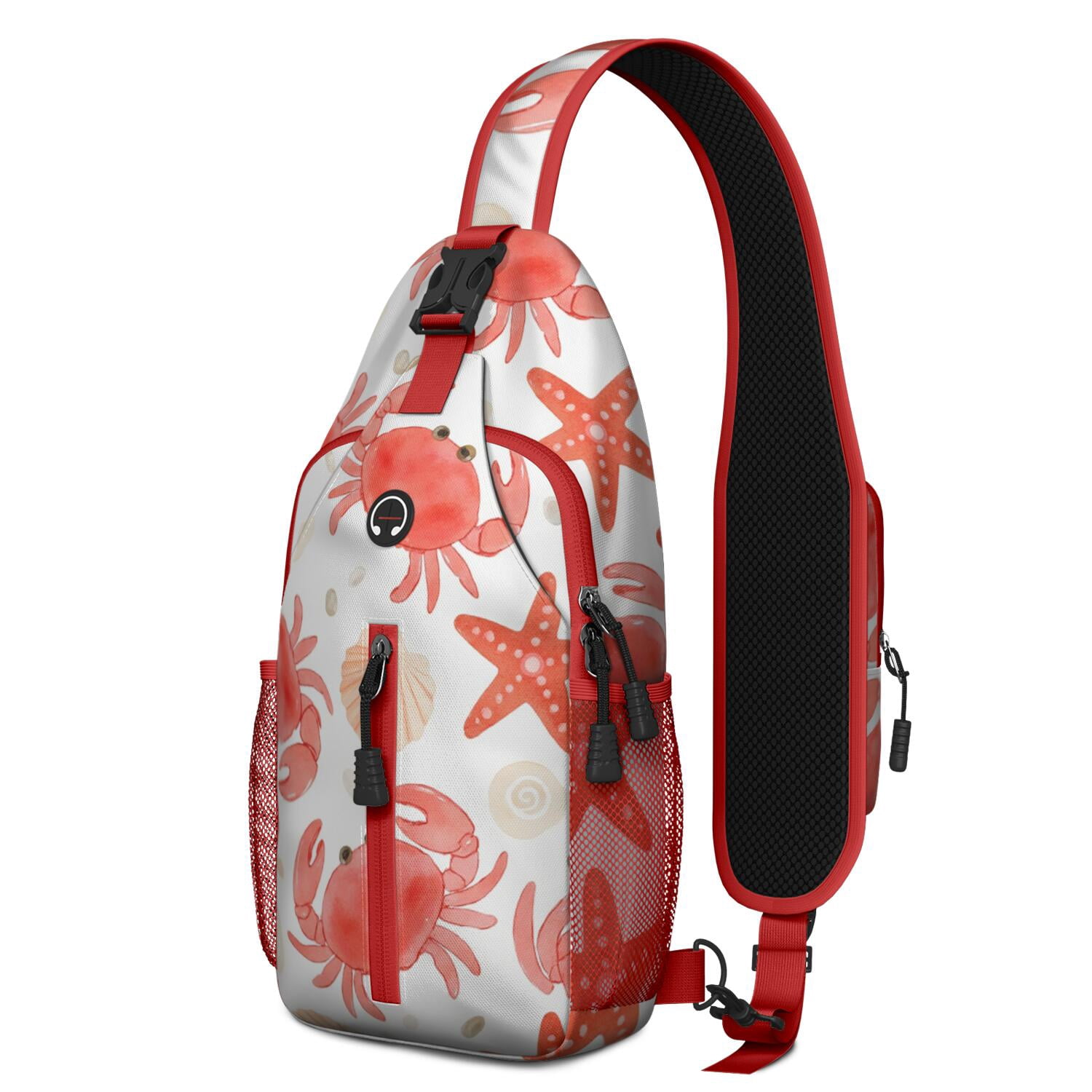 Crab Marine Sling Bag for Women Men Travel Sling Bag Chest Bag for Vacation Party Daily Use Shoulder Bag Gym Sports Travel Hiking Daypack