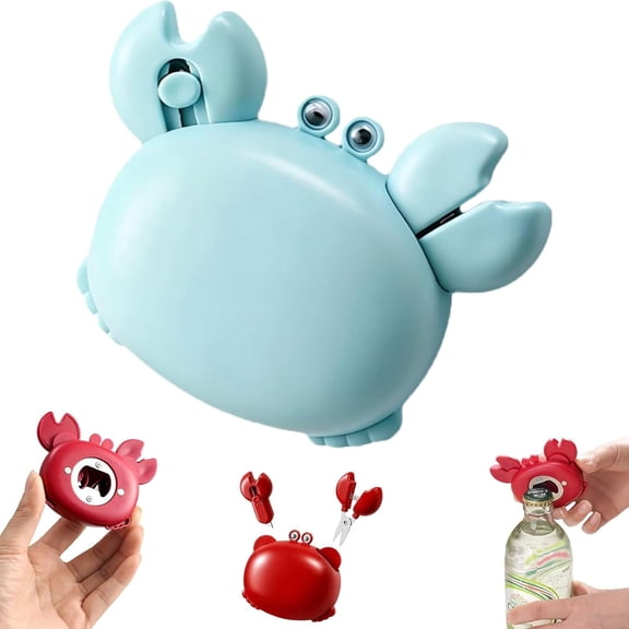 Crab Multifunctional Bottle Opener, Crab-Shaped 4-in-1 Multi Tool Opener, Fridge Magnet Scissors Bottle Opener Box Cutter, Magnetic Fridge Magnet Multi Tool for Home Office Decor