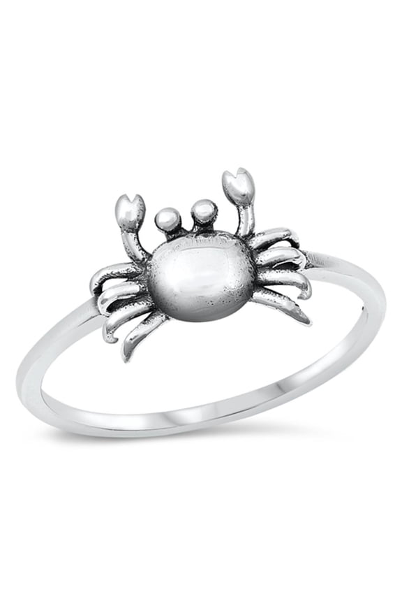 Crab Ocean Animal Ring .925 Sterling Silver Band Jewelry Female Male Unisex Size 8