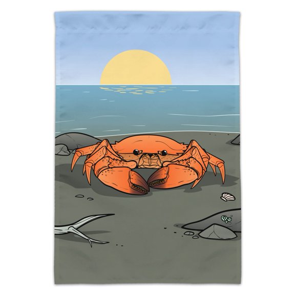 Crab On Beach Garden Yard Flag