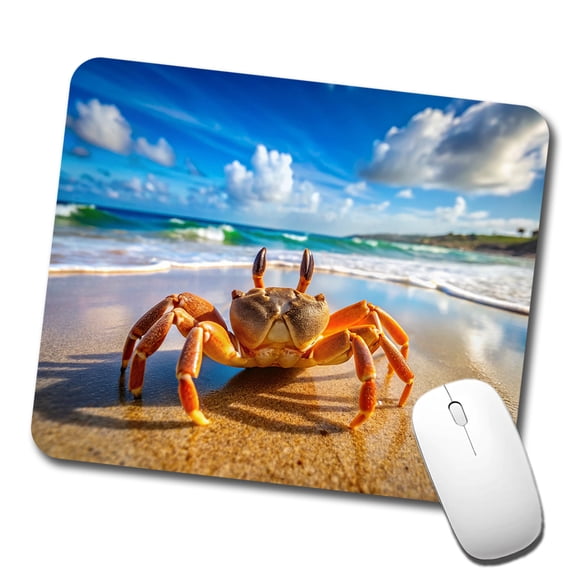 Crab On The Beach Mouse Pad Low Profile Gaming Mat
