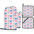 thumbnail image 1 of Crab Oven Mitts and Pot Holders 4 Pcs Sets for Kitchen, Cooking Gloves Heat Resistant Oven Mitt Gloves Non Slip Potholders BBQ Gloves for Baking, 1 of 6