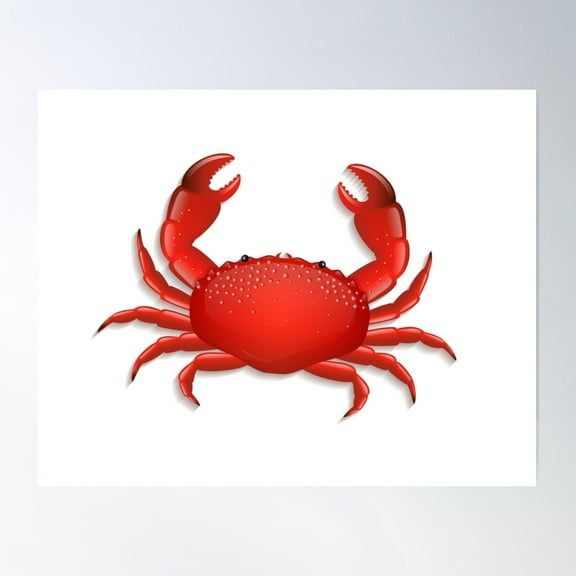 Crab Poster Wall Art, Modern Wall Decor For Living Room Bedroom, 12x18 UNFRAMED