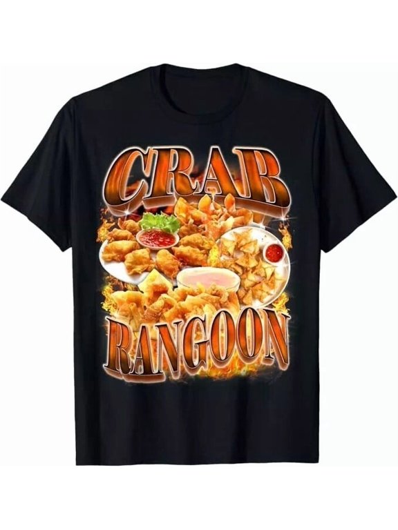Crab Rangoon Bootleg Rap 90s 1990s Vintage Style Phrase Suited To Casual Events And Everyday Wear T-Shirt, Size S-5XL